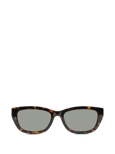 Saint Laurent Logo Cat-eye Sunglasses In Brown