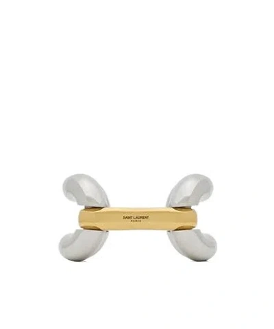 Saint Laurent Logo Chain Bracelet In White