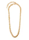 Saint Laurent Logo Chain Brass Necklace In Gold