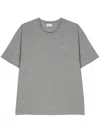 Saint Laurent Cassandre Cotton Blend T-shirt In Gray