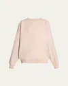 Saint Laurent Cotton Logo Sweatshirt In Nude