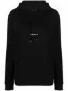 Saint Laurent Black Logo-print Cotton Hoodie In Black