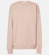 Saint Laurent Cotton Logo Sweatshirt In Neutrals