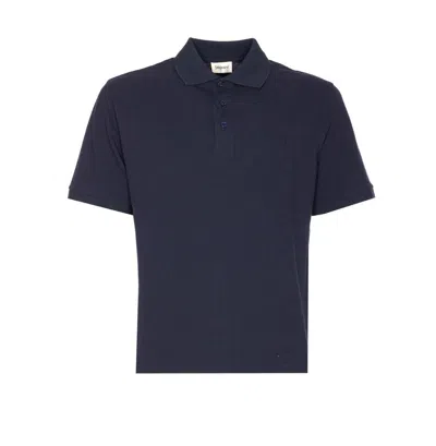 Saint Laurent Logo Cotton Polo Shirt In Blue