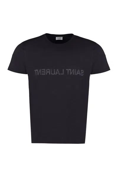SAINT LAURENT SAINT LAURENT LOGO COTTON T-SHIRT
