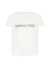 Saint Laurent Natural Black Cotton T-shirts And Polos In White