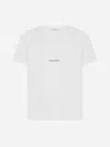 Saint Laurent Logo-print Cotton T-shirt In White