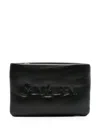 Saint Laurent Logo-debossed Patent-leather Wallet In Black
