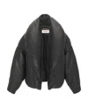Saint Laurent Cassandre Puffer Jacket In Lambskin In Black