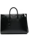 Saint Laurent Logo-debossed Tote Bag In Black