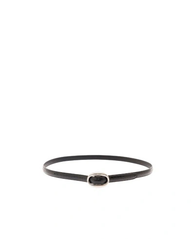 Saint Laurent Logo Detail Belt In Black