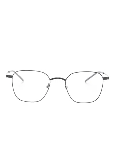 Saint Laurent Logo-detail Glasses In Gray