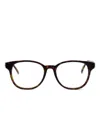 Saint Laurent Logo-detail Glasses In Brown