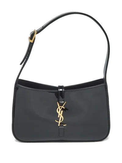 Pre-owned Saint Laurent Logo-detail Leather Shoulder Bag In Black