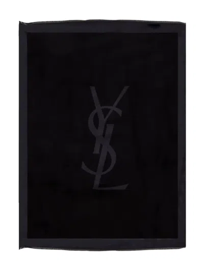 Saint Laurent Logo-detail Scarf In Black