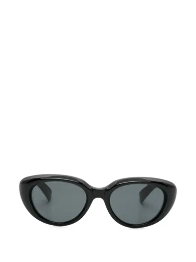 Saint Laurent Logo-detail Sunglasses In Black