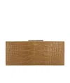 Saint Laurent Luxury Crocodile Leather Clutch For Women In Brown