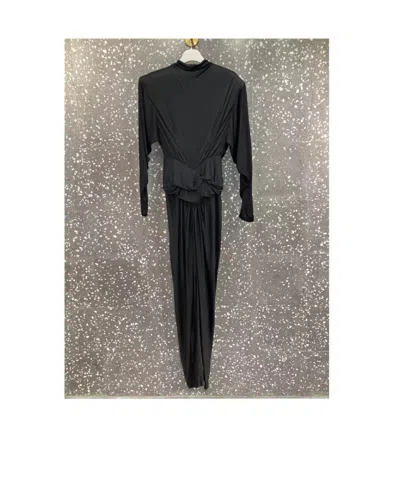 Saint Laurent Logo Dress In Black