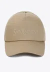 Saint Laurent Logo-embroidered Baseball Cap In Beige