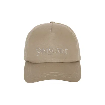 Pre-owned Saint Laurent Logo Embroidered Baseball Cap 'beige' | Tan | Men's Size 59