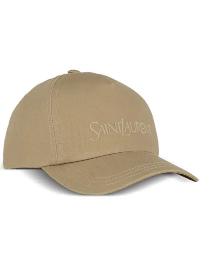 SAINT LAURENT LOGO-EMBROIDERED BASEBALL CAP