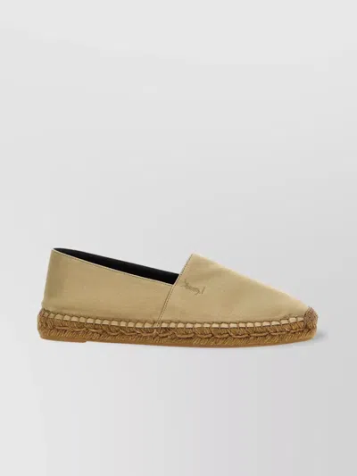 SAINT LAURENT LOGO EMBROIDERED CANVAS ESPADRILLES