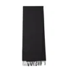 Saint Laurent Embroidered Logo Rectangular Scarf In Cashemre Jacquard Accessories In Black