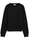 Saint Laurent Certified Cotton Sweatshirt With Cassandre Embroidery In Black