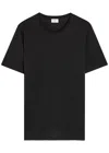 Saint Laurent Logo-embroidered Cotton T-shirt In Black