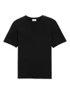 Saint Laurent Cassandre Embroidered T-shirt In Black