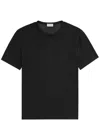 Saint Laurent Logo-embroidered Jersey T-shirt In Black