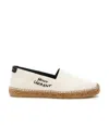 Saint Laurent Embroidered Espadrilles In Canvas Beige In White