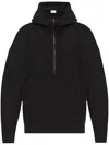 Saint Laurent Hooded Sweatshirt With Half Zip In 黑色