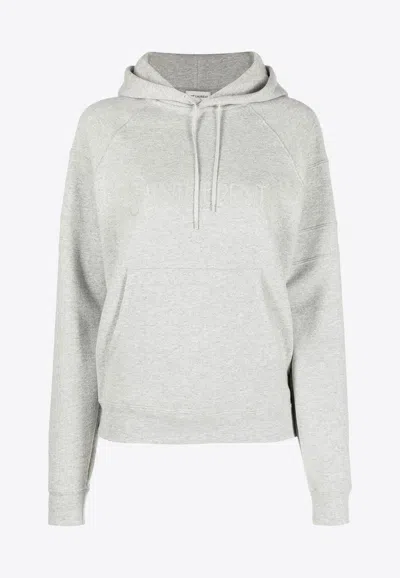 SAINT LAURENT LOGO-EMBROIDERED HOODED SWEATSHIRT