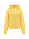 Saint Laurent Biologic Cotton Oversize Sweatshirt With Embroidered Logo In Yellow