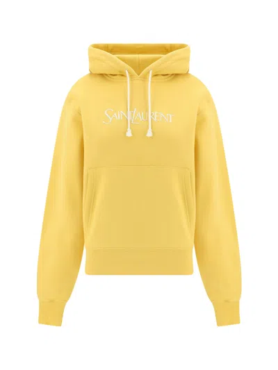 SAINT LAURENT LOGO EMBROIDERED HOODIE