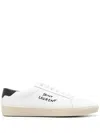 Saint Laurent Logo Print Low Top Sneakers In Weiss
