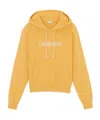 Saint Laurent Biologic Cotton Oversize Sweatshirt With Embroidered Logo In Yellow