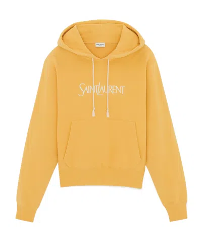 SAINT LAURENT SAINT LAURENT LOGO EMBROIDERED OVERSIZED HOODIE
