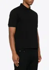 Saint Laurent Cassandre Polo Shirt In Black