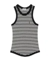 Saint Laurent Monogram-embroidered Stripe Tank Top In Black