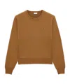 Saint Laurent Crewneck Long-sleeved Sweatshirt In Brown