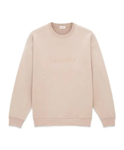 SAINT LAURENT SAINT LAURENT LOGO EMBROIDERED CREWNECK SWEATSHIRT