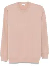 Saint Laurent Fleeced-cotton Crew-neck Sweatshirt With Ton On Ton Logo In Pink