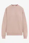 Saint Laurent Cotton Logo Sweatshirt In Pink