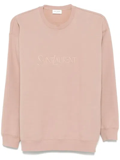 SAINT LAURENT LOGO-EMBROIDERED SWEATSHIRT