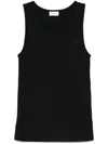 Saint Laurent Logo-embroidered Tank Top In Black