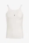 Saint Laurent Logo-embroidered Tank Top In White