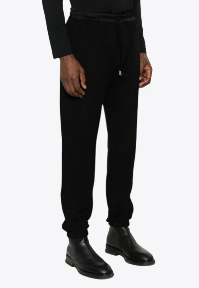 Saint Laurent Logo Embroidered Track Pants In Black