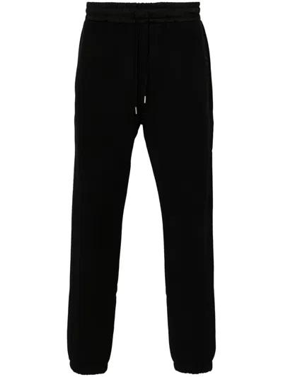 Saint Laurent Pantaloni Stile Tuta In Tessuto Garzato In Black